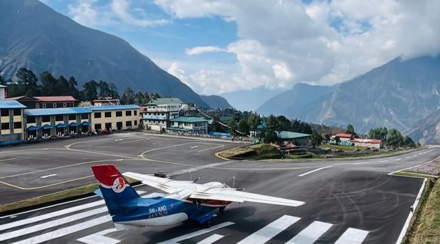 The Everest Mountain Aerial view flight